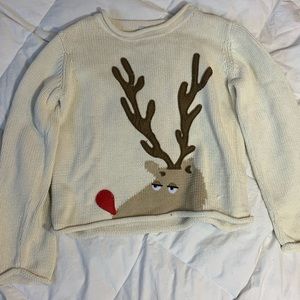 Reindeer Cropped Sweater